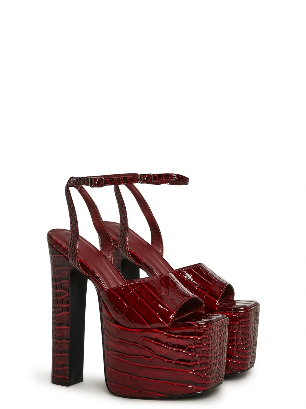 Dolls Kill “Devour” Wine Croc Platform Sandal US 9 BNIB